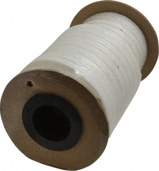 Made in USA - 1/4" x 20' Spool Length, PTFE/Soft Filament Compression Packing - 1,000 Max psi, -450 to 500° F, White - Exact Tooling