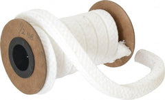 Made in USA - 1/2" x 4.9' Spool Length, PTFE/Soft Filament Compression Packing - 1,000 Max psi, -450 to 500° F, White - Exact Tooling