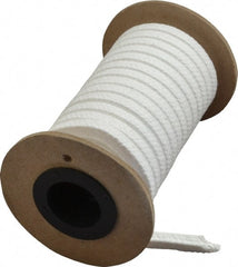 Made in USA - 1/4" x 10' Spool Length, PTFE/Hard Filament Compression Packing - 4,000 Max psi, -450 to 500° F, White - Exact Tooling