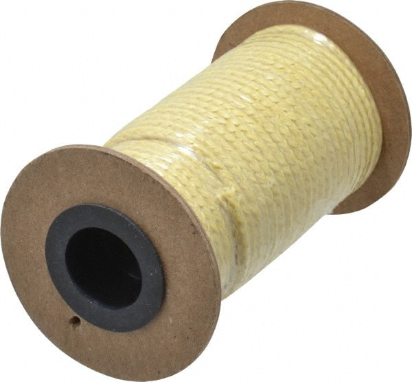 Made in USA - 1/8" x 40' Spool Length, PTFE/Aramid Composite Compression Packing - 2,500 Max psi, -50 to 550° F, Tan - Exact Tooling