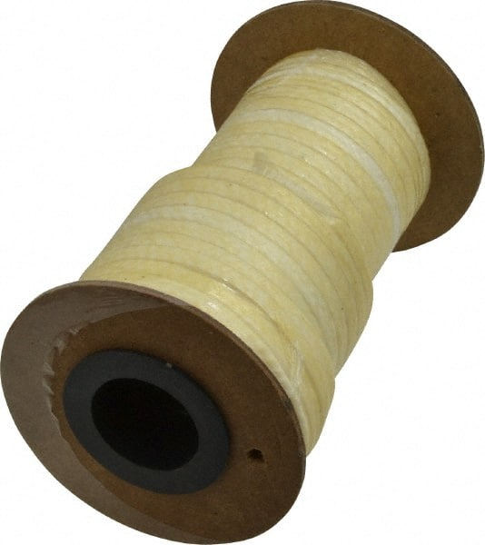 Made in USA - 3/16" x 16' Spool Length, PTFE/Aramid Composite Compression Packing - 2,500 Max psi, -50 to 550° F, Tan - Exact Tooling