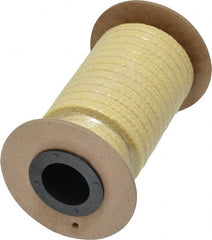 Made in USA - 1/4" x 12' Spool Length, TFE/Aramid Compression Packing - 5,000 Max psi, -100 to 500° F, Yellow - Exact Tooling