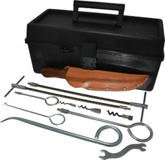 Made in USA - 48 Piece Interchangeable Tip Packing Tool Set - Contains (2) 7-1/2", (2) 11" & (2) 14-1/2" Flexible Shaft Extractors, (2) 6", (2) 10", & (2) 14" Rigid Shaft Extractors, & (3) 10" Rigid Shaft Picks - Exact Tooling
