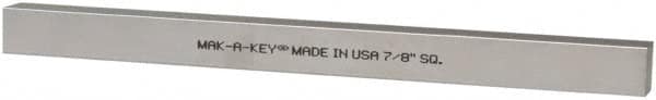 Made in USA - 12" Long x 7/8" High x 7/8" Wide, Zinc-Plated Oversized Key Stock - C1018 Steel - Exact Tooling