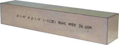 Made in USA - 12" Long x 2-1/4" High x 2-1/4" Wide, Zinc-Plated Oversized Key Stock - C1018 Steel - Exact Tooling