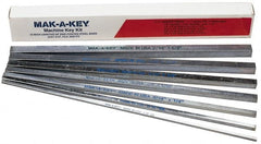 Made in USA - 12" Long, Zinc-Plated "7-11" Machine Key Assortment Key Stock - C1045 Steel - Exact Tooling