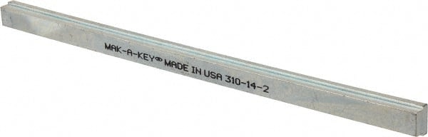 Made in USA - 12" Long, Zinc-Plated Step Key Stock for Gears - C1018 Steel - Exact Tooling