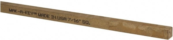 Made in USA - 12" Long x 7/16" High x 7/16" Wide, Over/Undersized Key Stock - Alloy 360 Brass - Exact Tooling