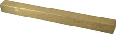 Made in USA - 12" Long x 1" High x 1" Wide, Over/Undersized Key Stock - Alloy 360 Brass - Exact Tooling