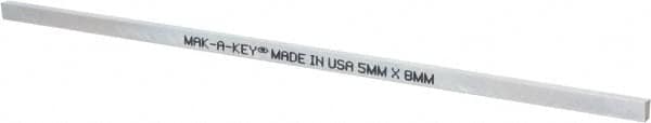 Made in USA - 12" Long, Zinc-Plated Oversized Key Stock - C1045 Steel - Exact Tooling