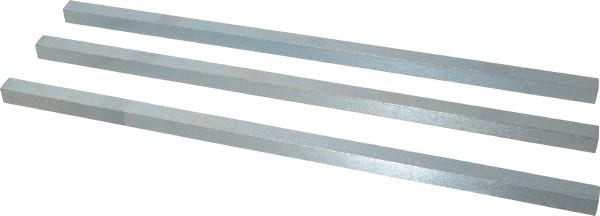 Made in USA - 12" Long, Zinc-Plated Oversized Key Stock - C1045 Steel - Exact Tooling
