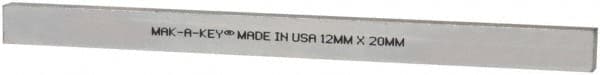 Made in USA - 12" Long, Zinc-Plated Oversized Key Stock - C1045 Steel - Exact Tooling