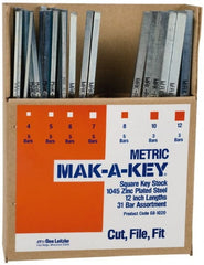 Value Collection - 12" Long, Zinc-Plated Key Stock Assortment - C1045 Steel - Exact Tooling