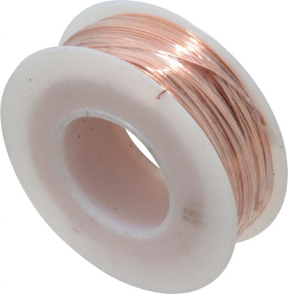 Made in USA - 24 Gage, 0.0201" Diameter x 198' Long, Bare, Copper Bus Bar Wire - Pure Copper (ASTM B3) - Exact Tooling