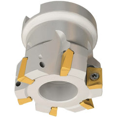 Iscar - 8 Inserts, 80mm Cut Diam, 27mm Arbor Diam, 10mm Max Depth of Cut, Indexable Square-Shoulder Face Mill - 0/90° Lead Angle, 50mm High, AP.. 1003 Insert Compatibility, Series Heli2000 - Exact Tooling