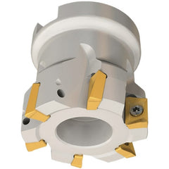 Iscar - 9 Inserts, 63mm Cut Diam, 22mm Arbor Diam, 10mm Max Depth of Cut, Indexable Square-Shoulder Face Mill - 0/90° Lead Angle, 40mm High, AP.. 1003 Insert Compatibility, Series Heli2000 - Exact Tooling