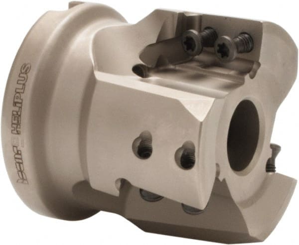 Iscar - 3 Inserts, 2" Cut Diam, 3/4" Arbor Diam, 0.827" Max Depth of Cut, Indexable Square-Shoulder Face Mill - 0/90° Lead Angle, 2" High, HP AD.. 2207.. Insert Compatibility, Series HP F90AT - Exact Tooling