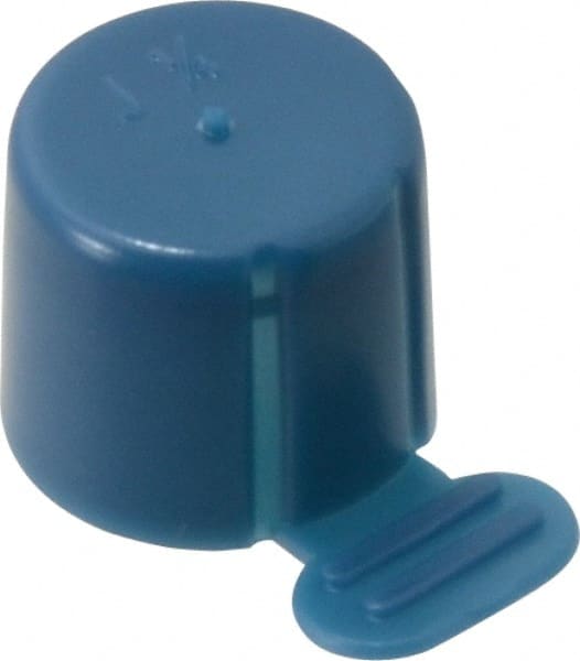 Caplugs - 1/4 NPT ID, Tear-Tab Cap - Polyethylene, Blue - Exact Tooling