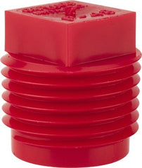 Caplugs - Square Head Plug - 1/2" OD, Polyethylene, Red - Exact Tooling