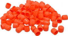 Caplugs - 1/2" ID, Stretchable Cap - 1/2" Long, Vinyl, Orange - Exact Tooling