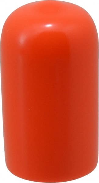 Caplugs - 1/2" ID, Stretchable Cap - 1" Long, Vinyl, Orange - Exact Tooling