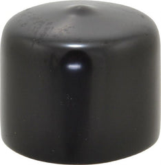 Caplugs - 1-1/4" ID, Stretchable Cap - 1" Long, Vinyl, Black - Exact Tooling