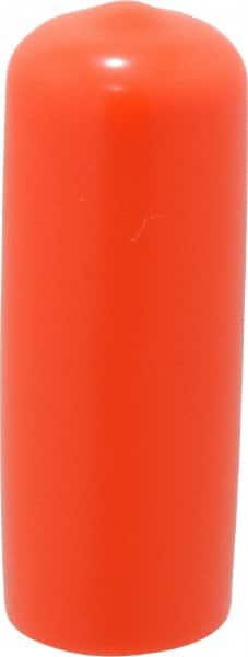 Caplugs - 1/2" ID, Stretchable Cap - 1-1/2" Long, Vinyl, Orange - Exact Tooling