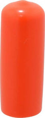 Caplugs - 1/2" ID, Stretchable Cap - 1-1/2" Long, Vinyl, Orange - Exact Tooling