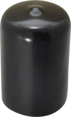 Caplugs - 1" ID, Stretchable Cap - 1-1/2" Long, Vinyl, Black - Exact Tooling
