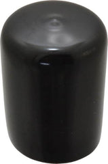 Caplugs - 1-1/8" ID, Stretchable Cap - 1-1/2" Long, Vinyl, Black - Exact Tooling