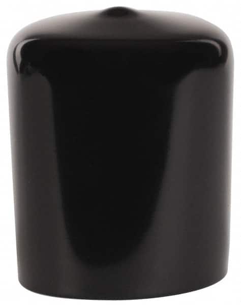Caplugs - 1-1/4" ID, Stretchable Cap - 1-1/2" Long, Vinyl, Black - Exact Tooling