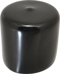 Caplugs - 1-5/8" ID, Stretchable Cap - 1-1/2" Long, Vinyl, Black - Exact Tooling