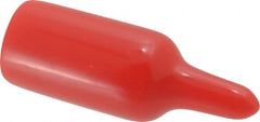 Caplugs - 1/2" ID, Pull-Tab Cap - Vinyl, Red - Exact Tooling