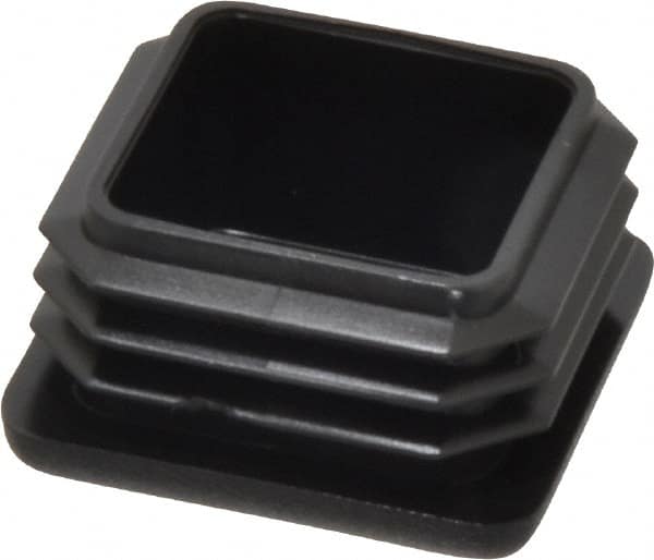 Caplugs - Square Head Plug - 1-1/4" OD, Polyethylene, Black - Exact Tooling