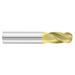 27/64 x 1 x 2-3/4 4 Flute Ball Nose  End Mill- Series 3200SD - Exact Tooling