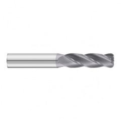 20mm Dia. x 125mm Overall Length 4-Flute 1.5mm C/R Solid Carbide SE End Mill-Round Shank-Center Cut-TiAlN - Exact Tooling