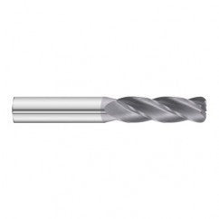 1/2 Dia. x 6 Overall Length 4-Flute .060 C/R Solid Carbide SE End Mill-Round Shank-Center Cut-TiAlN - Exact Tooling