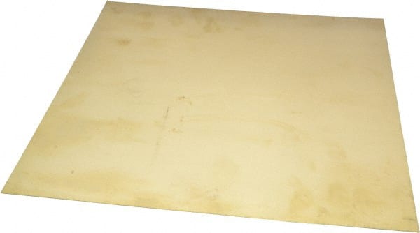 Value Collection - 0.016 Inch Thick x 12 Inch Wide x 12 Inch Long, Brass Sheet - Half Hard Temper, Alloy 260 - Exact Tooling