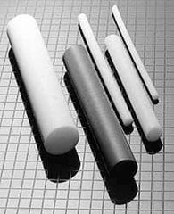 Made in USA - 1' Long, 5" Diam, PTFE (Virgin) Plastic Rod - White - Exact Tooling