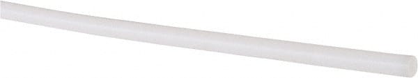 Made in USA - 6' Long, 1/8" Diam, PTFE (Virgin) Plastic Rod - White - Exact Tooling