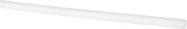 Made in USA - 6' Long, 3/16" Diam, PTFE (Virgin) Plastic Rod - White - Exact Tooling