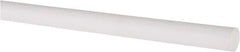 Made in USA - 4' Long, 3/8" Diam, PTFE (Virgin) Plastic Rod - White - Exact Tooling