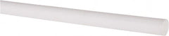 Made in USA - 5' Long, 3/8" Diam, PTFE (Virgin) Plastic Rod - White - Exact Tooling