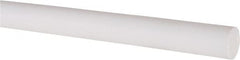 Made in USA - 4' Long, 1/2" Diam, PTFE (Virgin) Plastic Rod - White - Exact Tooling