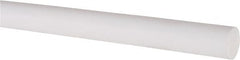 Made in USA - 5' Long, 1/2" Diam, PTFE (Virgin) Plastic Rod - White - Exact Tooling
