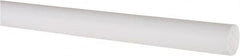 Made in USA - 4' Long, 5/8" Diam, PTFE (Virgin) Plastic Rod - White - Exact Tooling