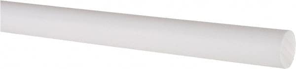 Made in USA - 5' Long, 5/8" Diam, PTFE (Virgin) Plastic Rod - White - Exact Tooling