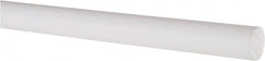 Made in USA - 5' Long, 5/8" Diam, PTFE (Virgin) Plastic Rod - White - Exact Tooling