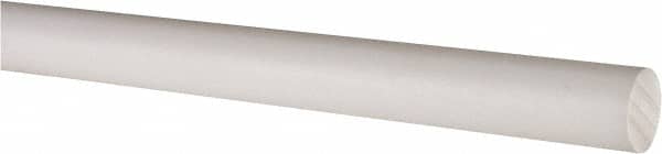 Made in USA - 6' Long, 5/8" Diam, PTFE (Virgin) Plastic Rod - White - Exact Tooling