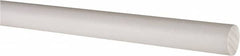 Made in USA - 6' Long, 5/8" Diam, PTFE (Virgin) Plastic Rod - White - Exact Tooling